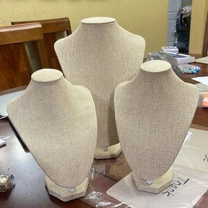 Burlap jewelry mannequins set of 3